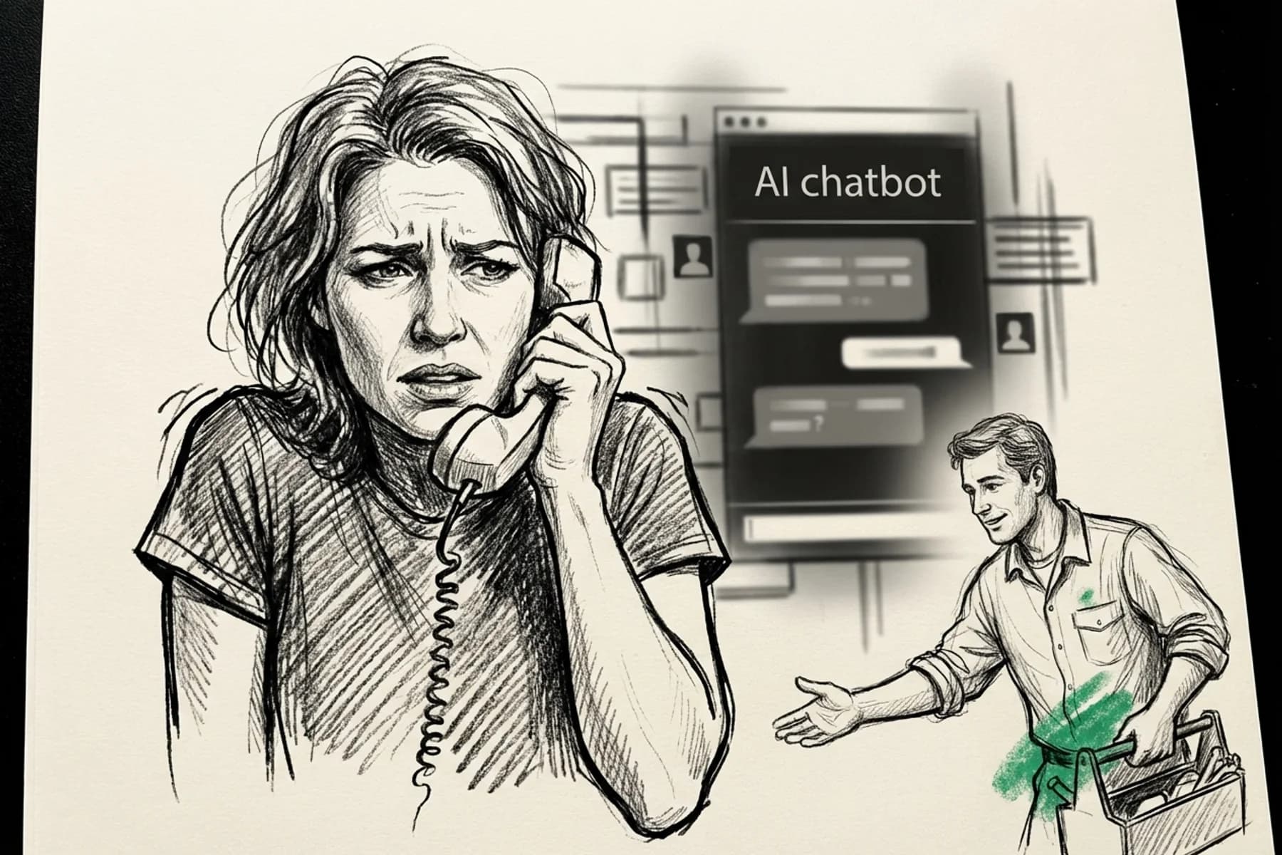 5 Ways AI Is Damaging Your Home Service Customers (& How to Fix It) | Blog Thumbnail | Tradesly AI Insights