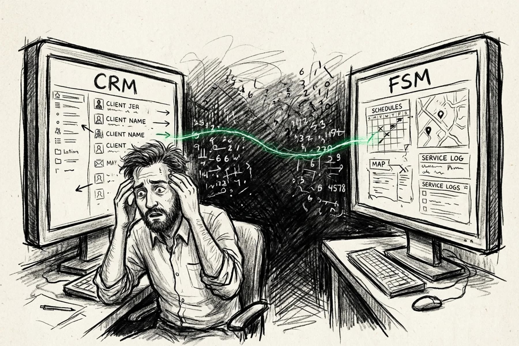 CRM-FSM Integration Fails Because Data Isn't Intelligent—Here's the Fix | Blog Thumbnail | Tradesly AI Insights