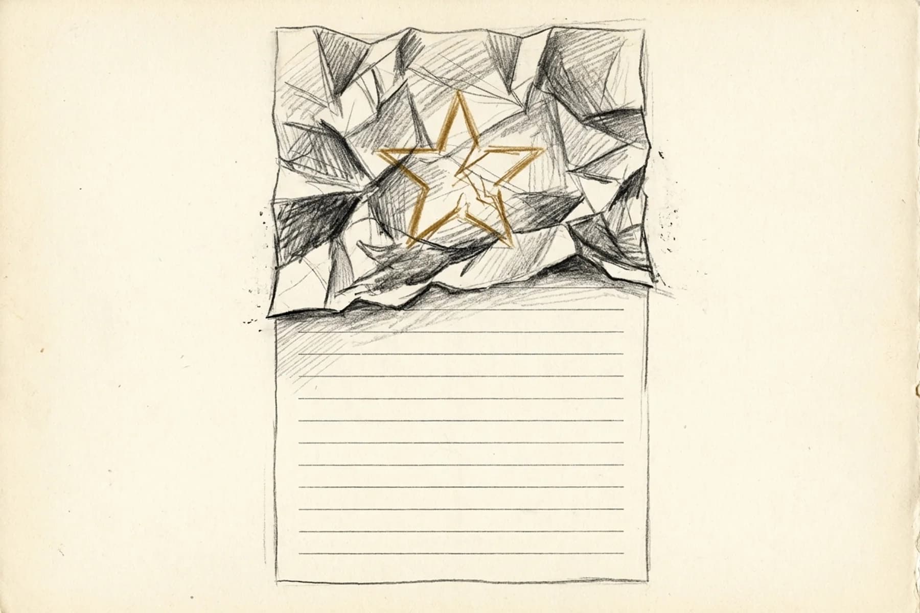 CSR training scripts from customer reviews — hand-drawn sketch of a crumpled 1-star review unfolding into a structured call script template