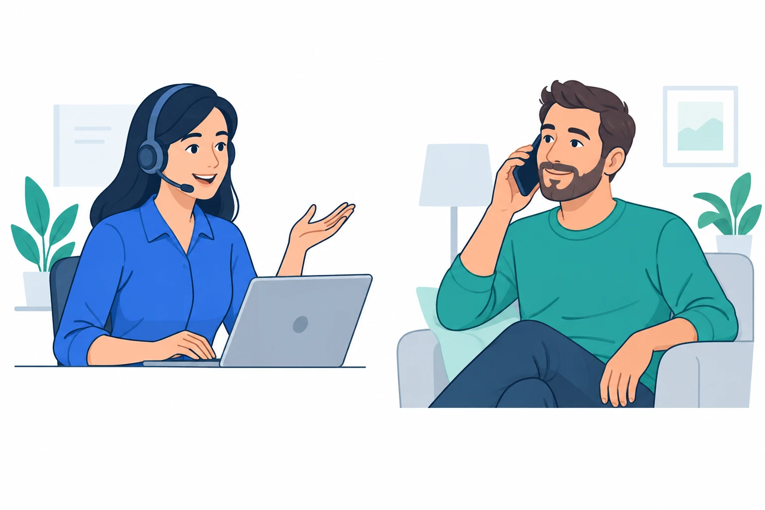 A representative and a homeowner have a helpful phone conversation.