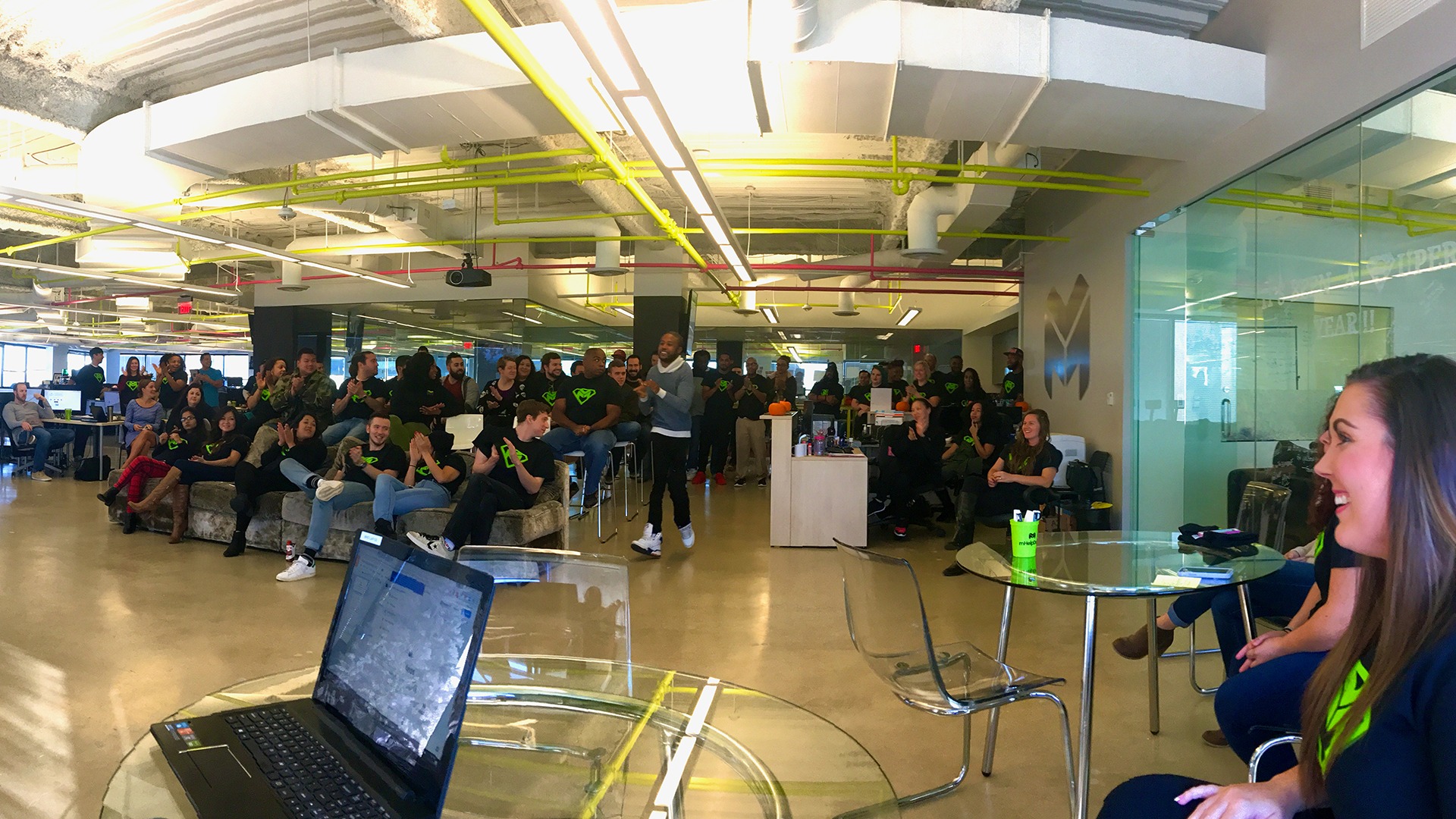 Team meeting in modern office space